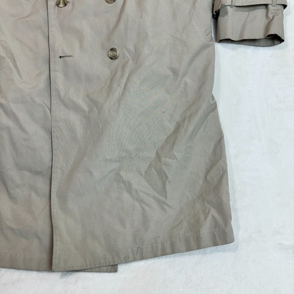 Vintage 80s Moores Men's 48 Trench Coat Grey Waterproof w/ Warm Removable Lining - Picture 6 of 13